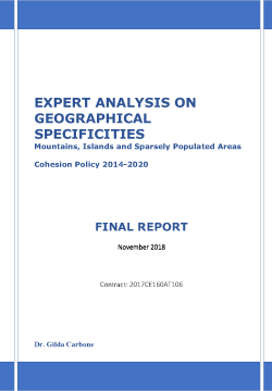 Expert analysis on geographical specificities: Mountains, Islands and Sparsely Populated Areas