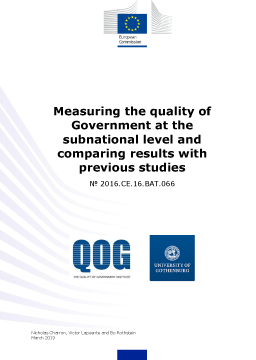Measuring the quality of Government at the subnational level and comparing results with previous studies