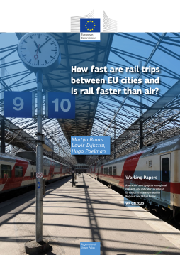 How fast are rail trips between EU cities and is rail faster than air
