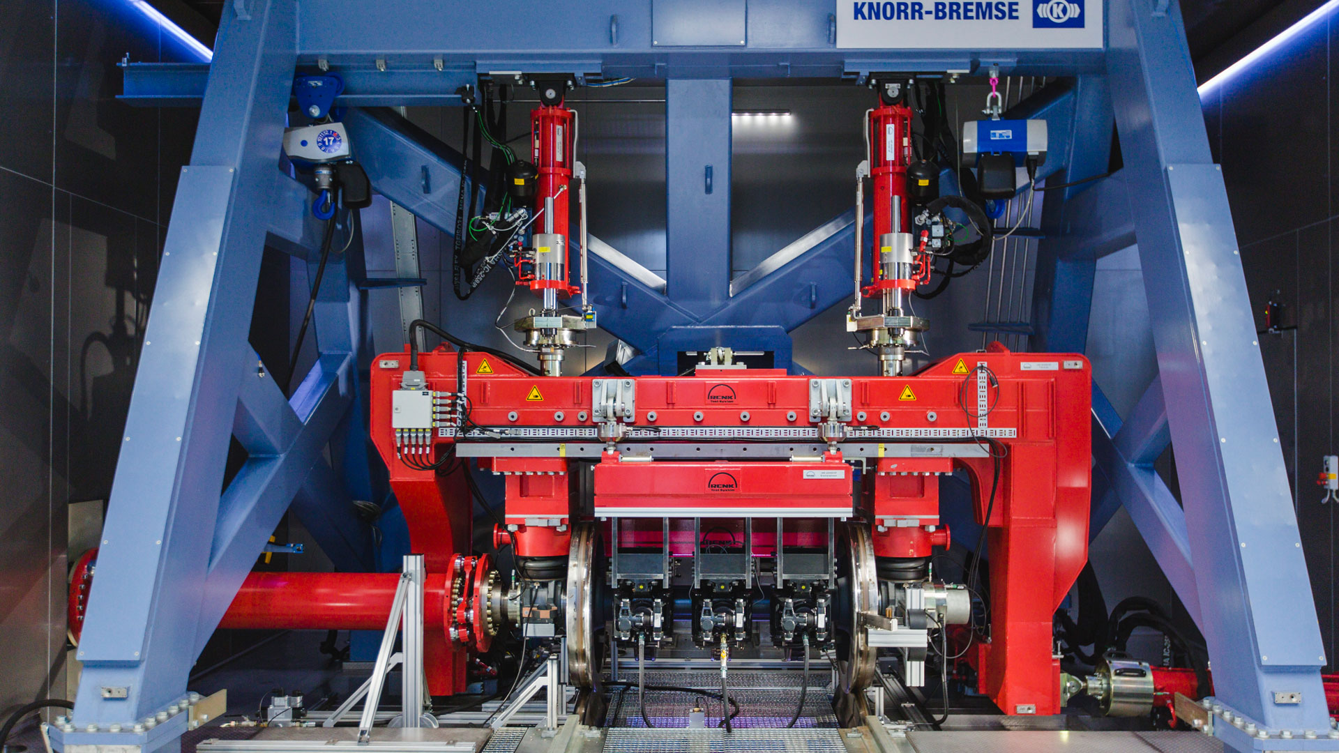 PIVOT2's project is currently testing its new pneumatic braking technology in a 15-metre high, 760 tonne test rig called ATLAS that can reach speeds up to 350 km/h. Image credit - Knorr-Bremse 