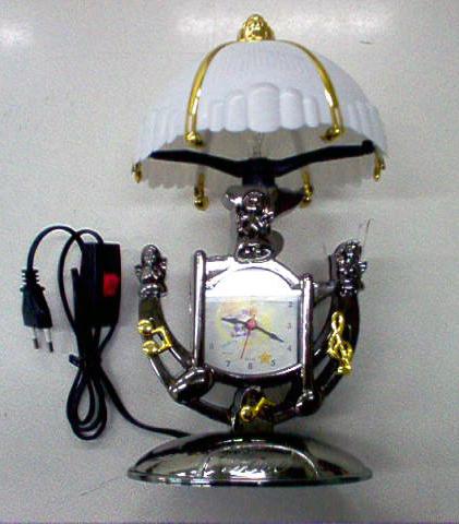Photo of recalled product: Table lamp with build-in clock.