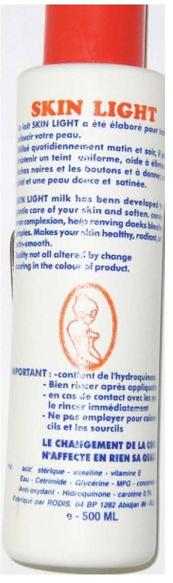 Photo of recalled product: Skin Light milk