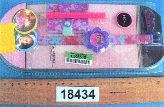Photo of recalled product: Children's watch play set - Barbie wrist watch
