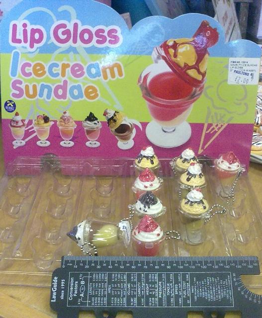 Photo of recalled product: Lip gloss - Sundae lip gloss