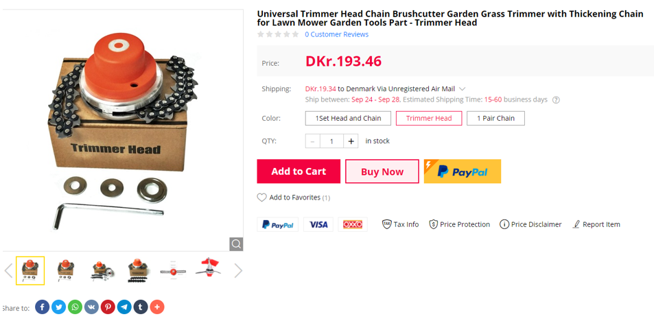 Universal Trimmer Head Chain Brushcutter Garden Grass Trimmer with Thickening Chain for Lawn Mover 