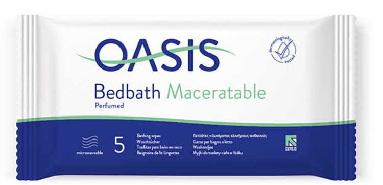 Photo of recalled product: Oasis Bedbath Maceratable Perfumed; Oasis Bedbath Maceratable Unperfumed 