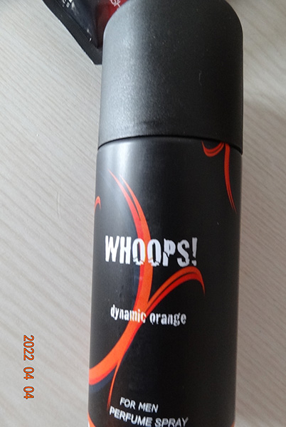 Photo of recalled product: Whoops! Dynamic Orange For Men Perfume Spray