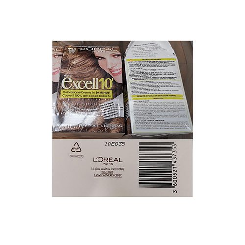 Photo of recalled product: Excell10 - colorazione permanente - biondo scuro glace 7.13  