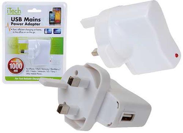 Photo of recalled product: iTech USB Mains Power Adapter