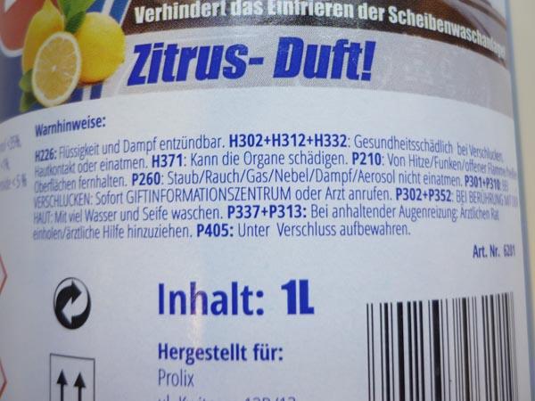 Windscreen washer fluid