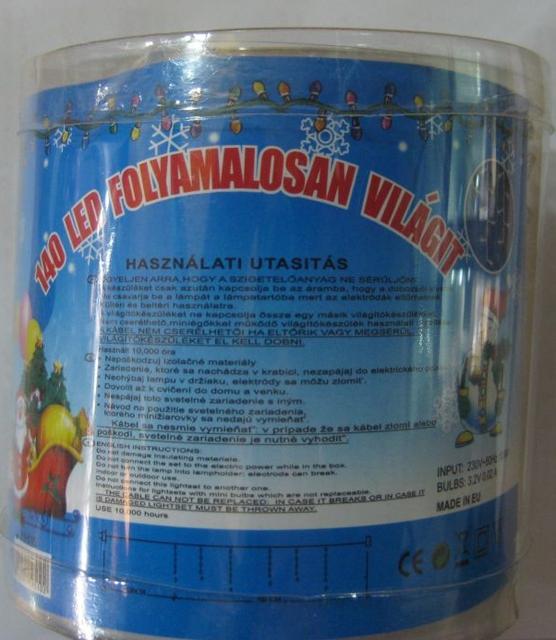 Photo of recalled product: Lighting chain "140 LED Folyamatosan világít"