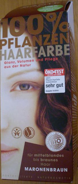 Photo of recalled product: 100 % Pflanzen Haarfarbe