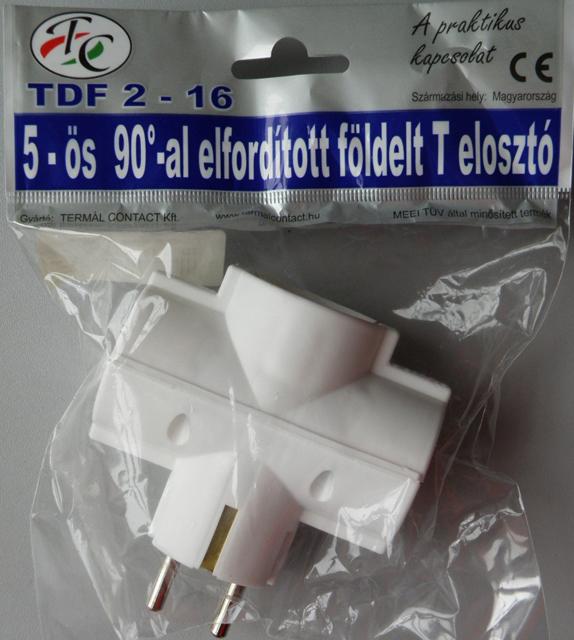 Elfordított Földelt T Elosztó ('Averted T-power strip with earthing')