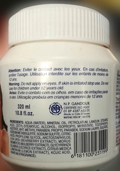 Skin lightening product