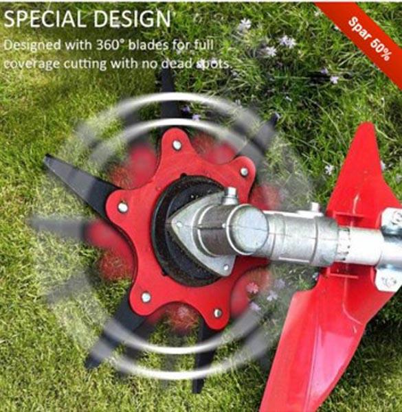 Flail-type cutting attachments for brush cutters