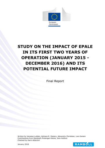 Study on the impact of EPALE in its first two years of operation and its potential future impact