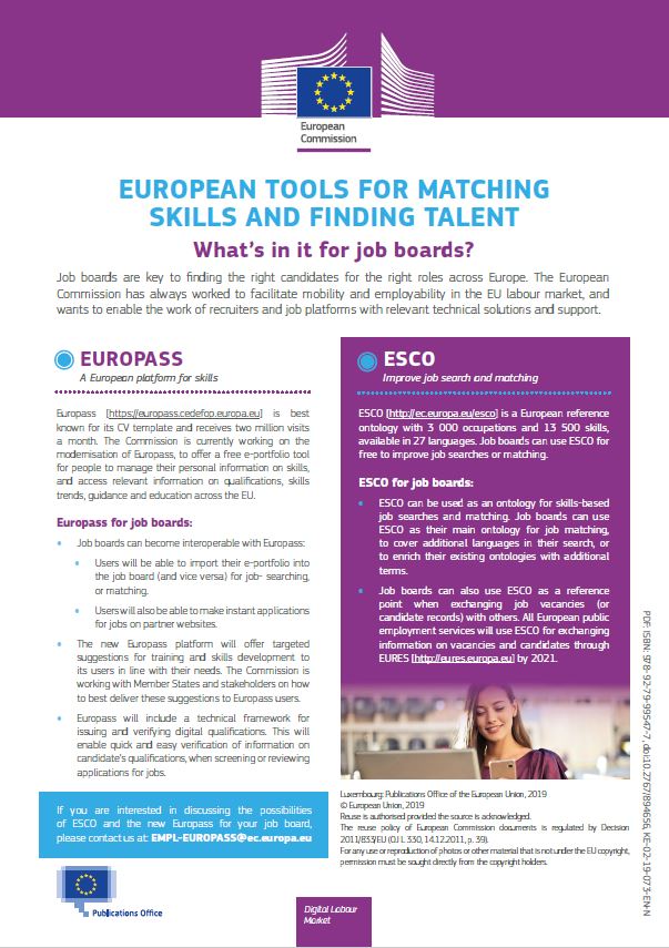 European tools for matching skills and finding talent – What's in it for job boards?