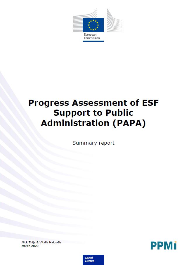 Progress assessment of ESF support to public administration