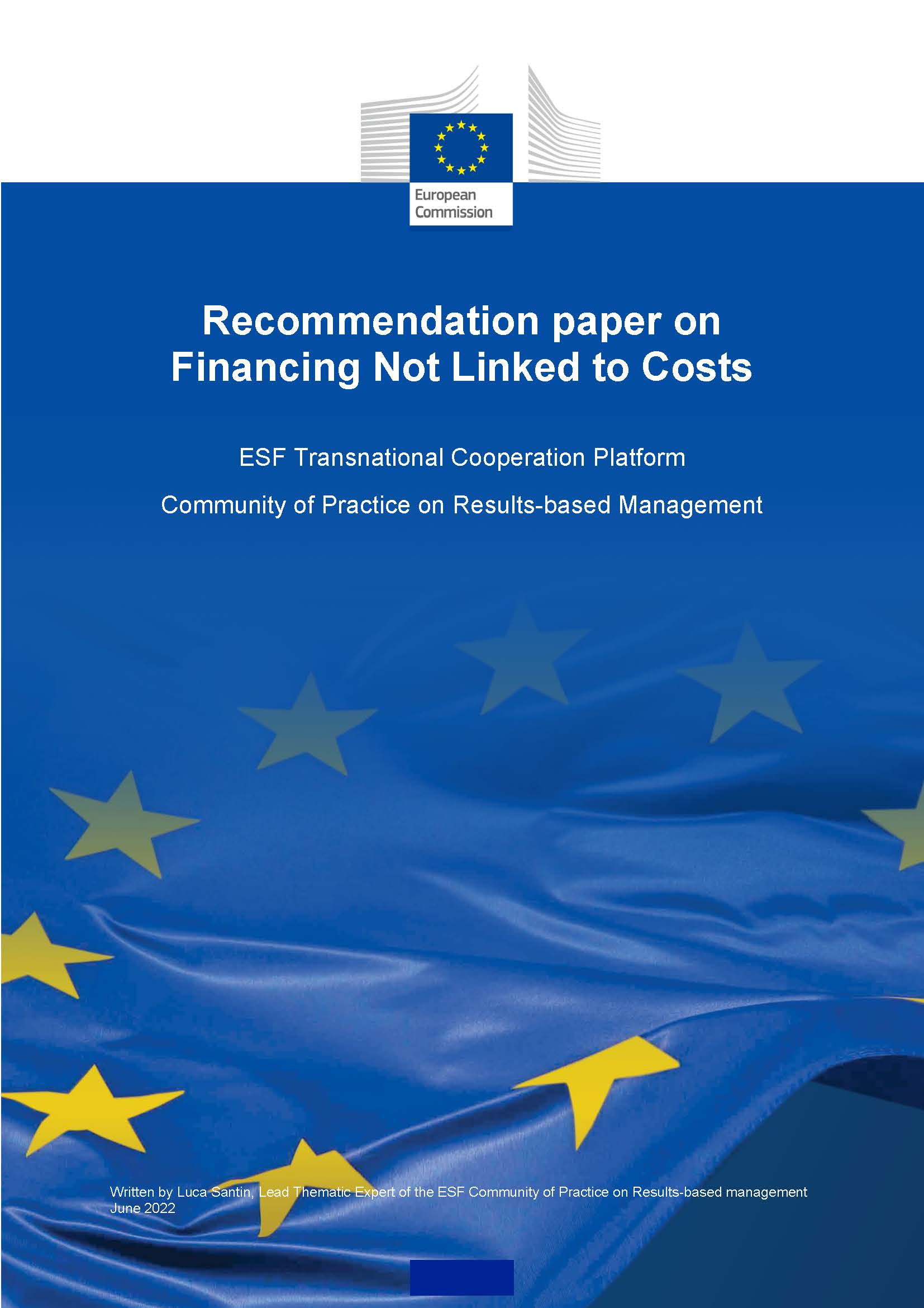 Recommendation paper on Financing Not Linked to Costs
