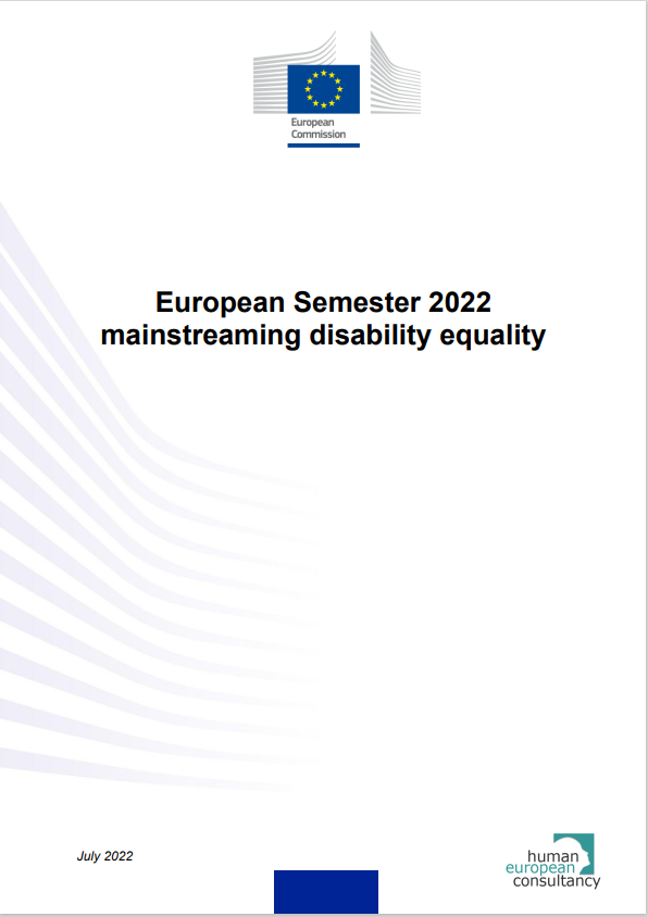 European Semester 2022 mainstreaming disability equality