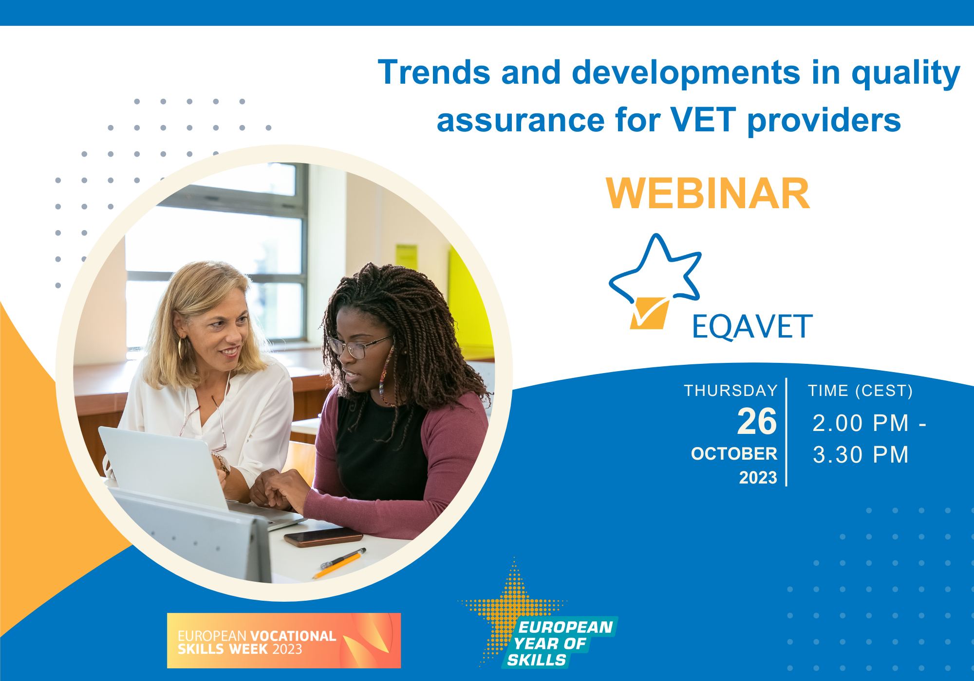 EQAVET Webinar to Explore QA Trends at VET Provider level - 26 October 2023