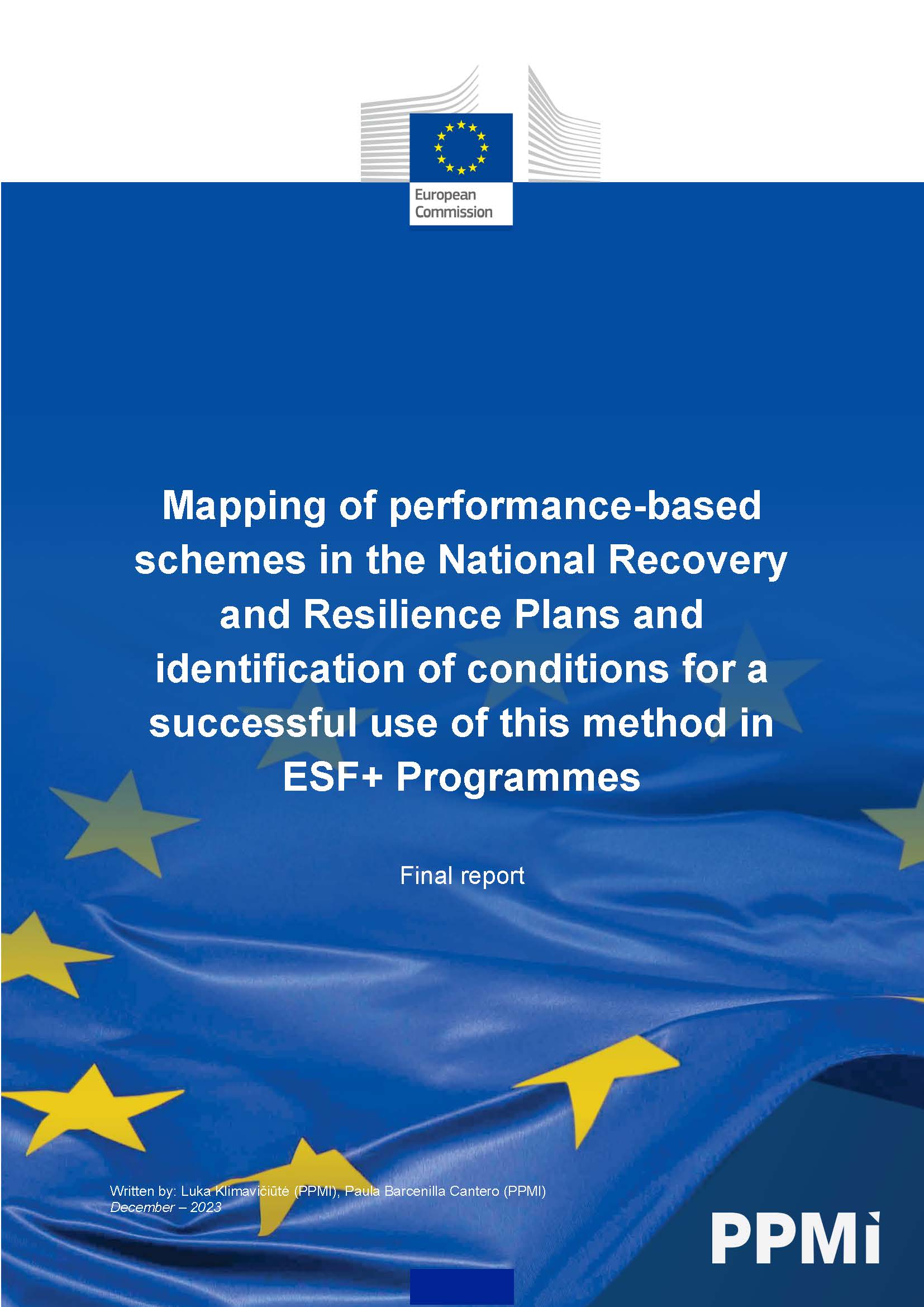 Mapping of performance-based schemes in the National Recovery and Resilience Plans and identification of conditions for a successful use of this method in ESF+ Programmes