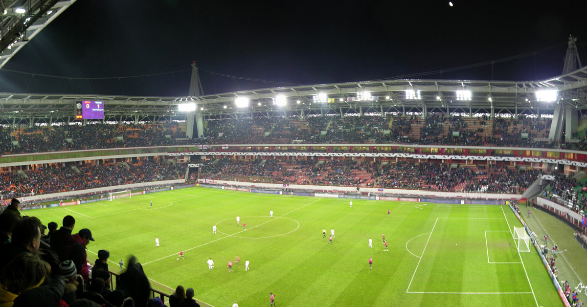 Panorama of a football stadium.