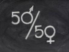 Gender symbols on blackboard