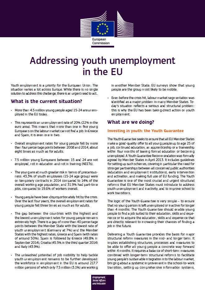 Addressing youth unemployment in the EU