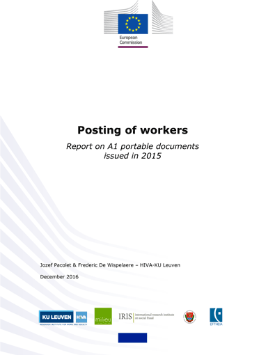 Posting of workers - Report on A1 portable documents issued in 2015