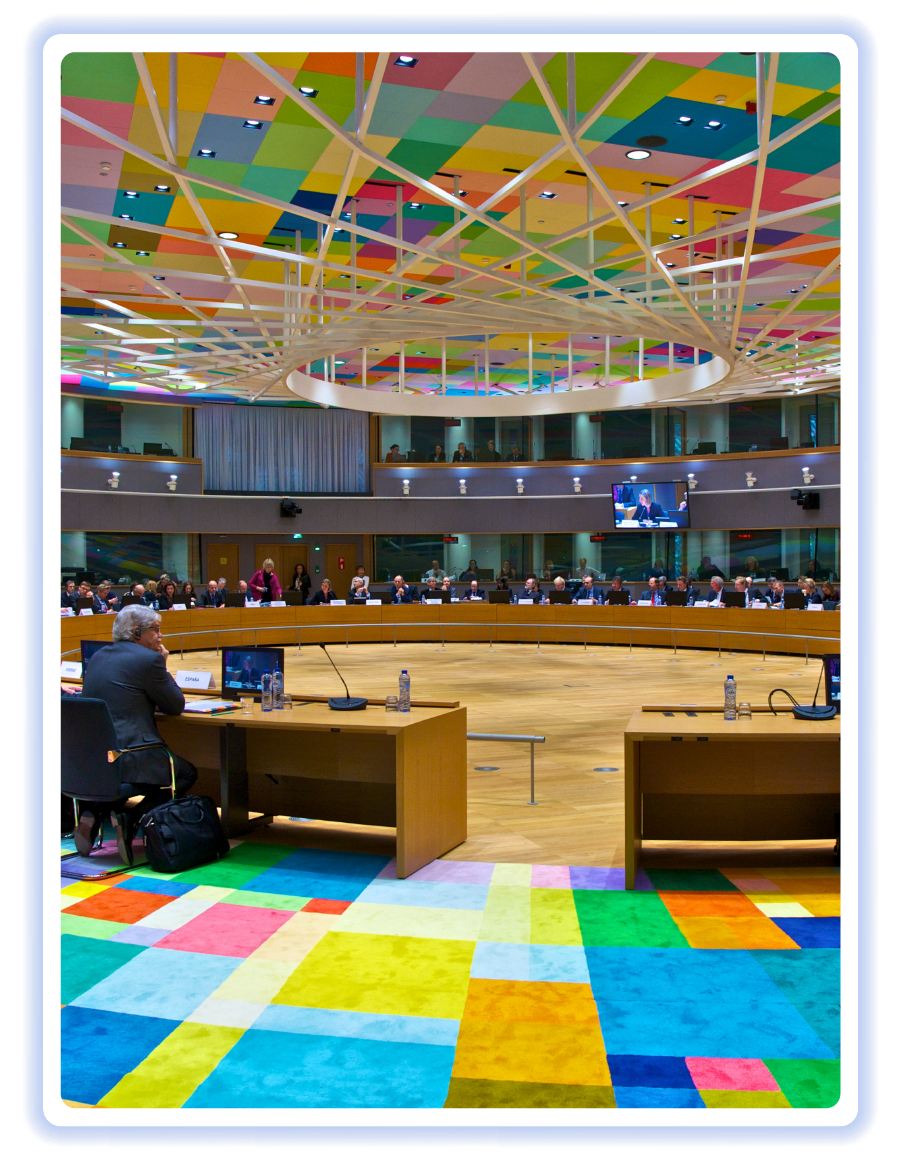 The room where EU leaders meet in the Europa building